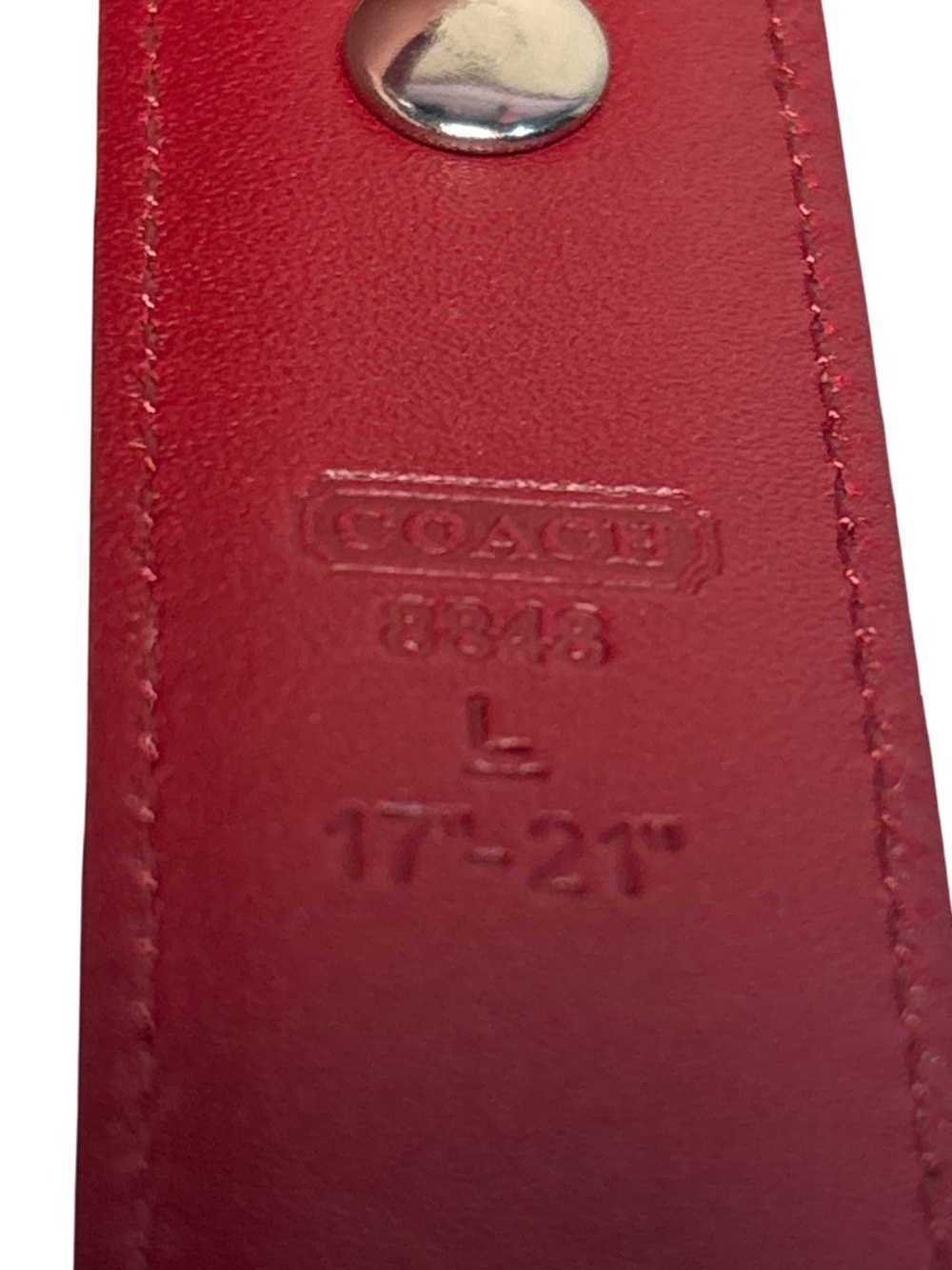 COACH Y2K Large Red Dog Collar  Leather with Silver Buckle New in box! - Picture 4 of 10